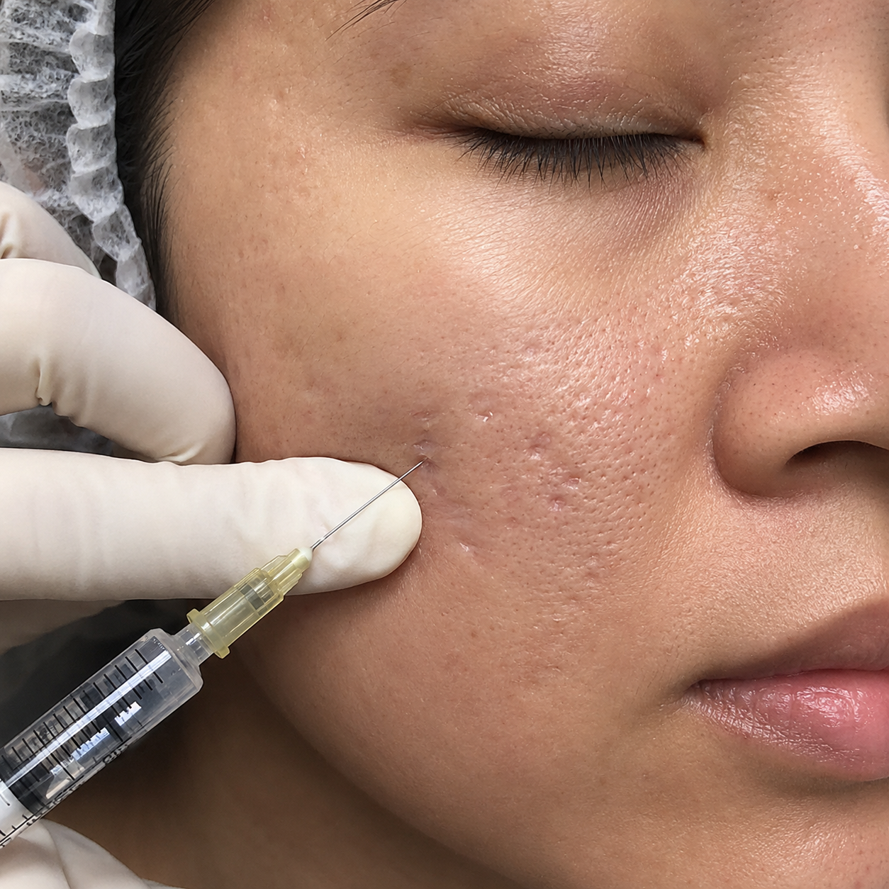 Scar filler injection procedure